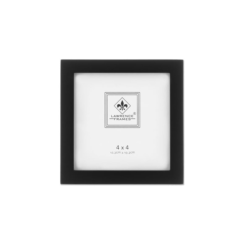 Lawrence Frames Standard Wood Picture Frame, 4x4, Black