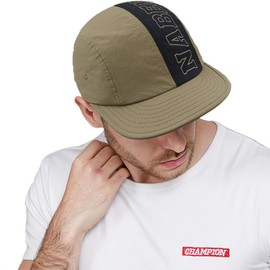 Clakllie Waterproof Baseball Cap for Men Women Short Brim Cap Breathable Sports Trucker Cap Quick Drying Flat Brim Baseball Cap Classic Snapback Cap Lightweight Baseball Cap, CDGE-HDY1-Khaki