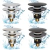 Hibbent Bathroom Sink Drain Stopper Anti-Clogging pop-up sink drainer stainless