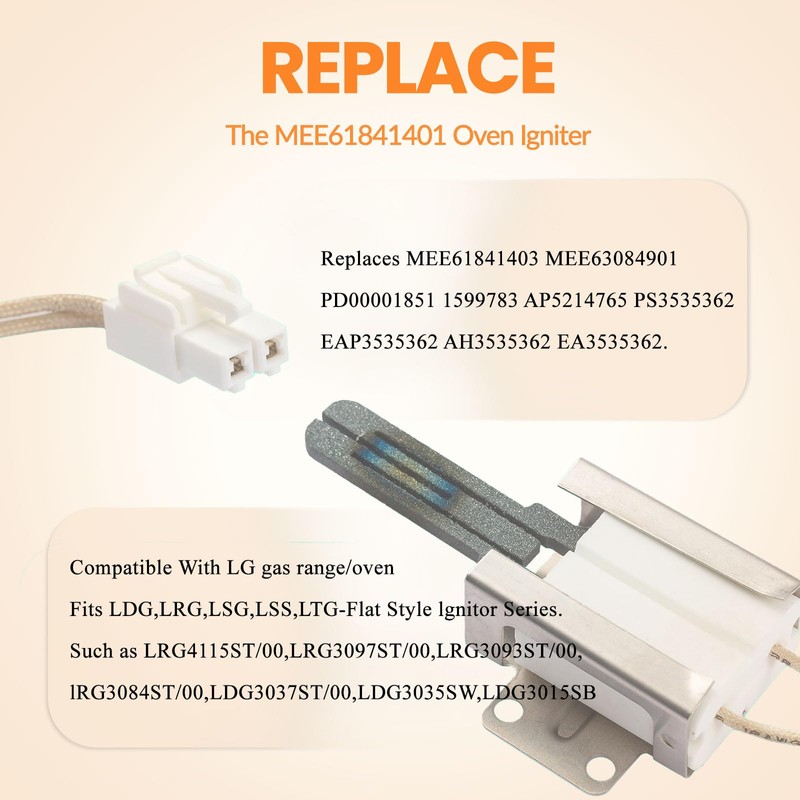 IRIVER BLANK Replacement Gas Oven Igniter MEE61841401 for Kenmore Frigidaire
