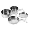 4Pcs Portable Stainless Steel Cookware Set Camping Picnic Outdoor Pan