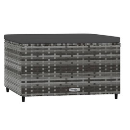 Heemab Enhance Outdoor Comfort with Adjustable Patio Footrest, Weather-Resistant Rattan Design and Soft Cushion, Gray