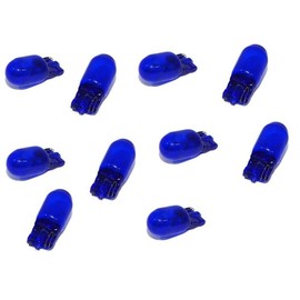 Pack of 10 T10 W5W Glass Base for Interior Lighting, Boot Lighting - Blue 5000 Kelvin Super White