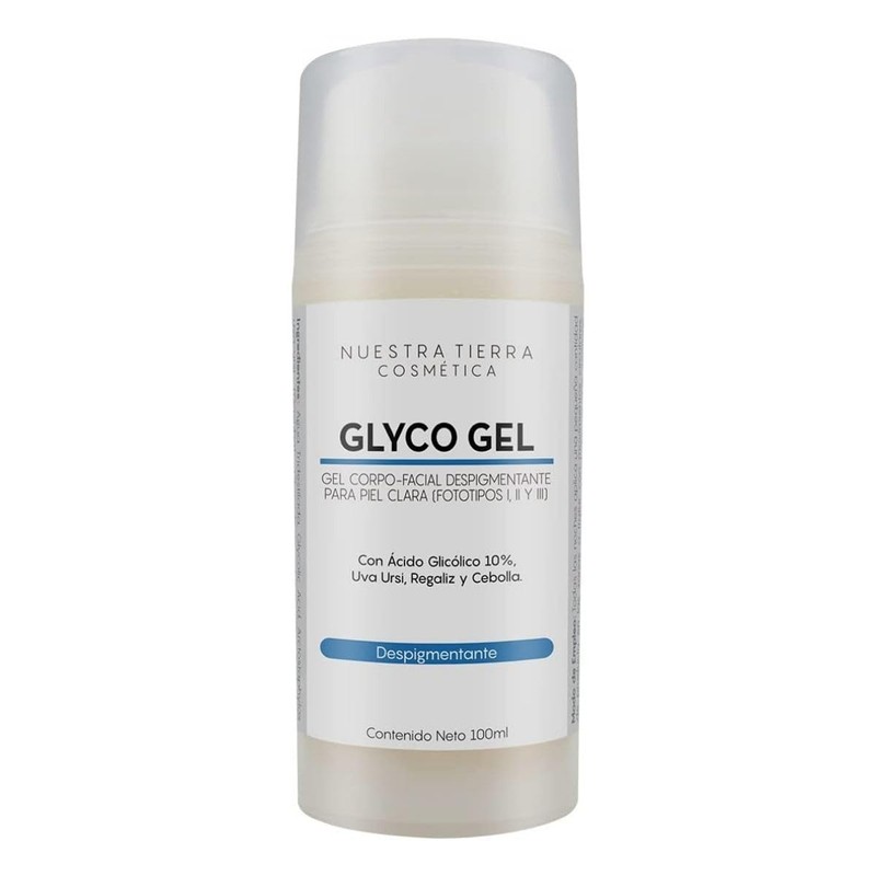 Gel Despigmentante de Ácido Glicólico para Piel Clara. Orgánico. -100ml-
