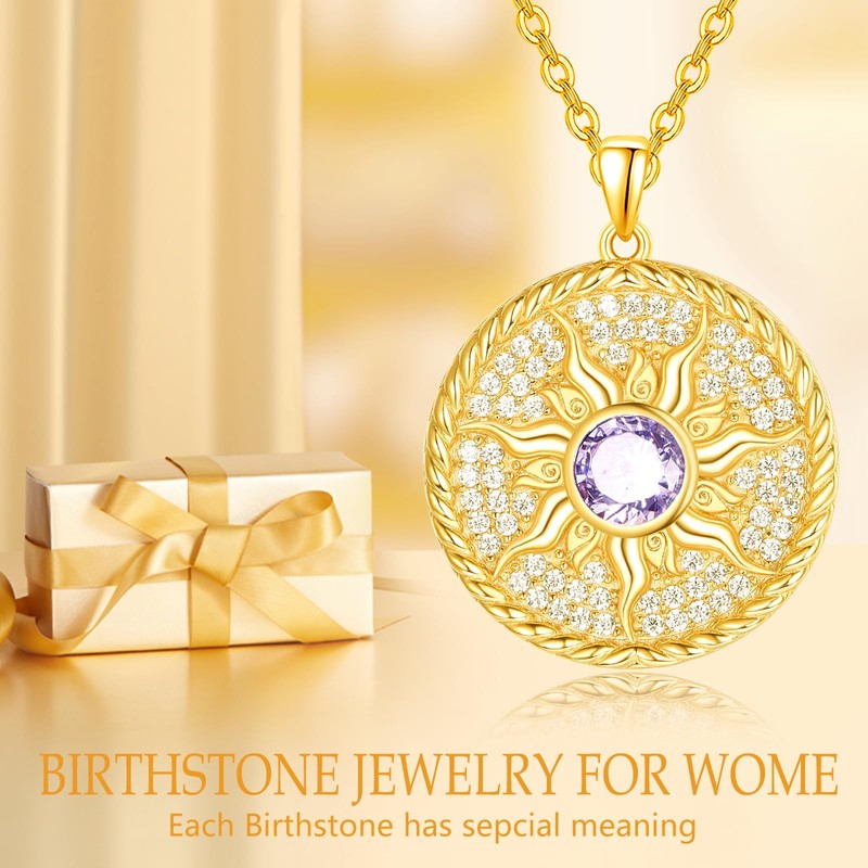 AENEAS Gold Plate Sun Necklace For Women 925 Sterling Silver