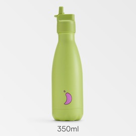 Chilly's Kids Original Bottles - 90% Stainless Steel - BPA-Free, Double Walled Vacuum Insulated Bottle - For Cold and Hot Drinks - 350ml - Lime