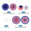 QUARKZMAN Hanging Paper Fans Party Set 6 Pieces Round Pattern