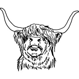 Azeeda A8 'Highland Cow Head' Unmounted Rubber Stamp (RS00035103)