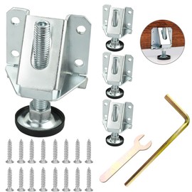 PERFETSELL Pack of 4 M10 Height-Adjustable Feet, Adjustable Furniture Feet, Heavy Duty Levelling Feet, Cabinet Feet with Screws and Keys for Tables, Cabinets, Furniture Shelves