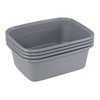 Bblina 12 Quarts Plastic Dish Pan, 4-Pack Rectangular Wash Basin