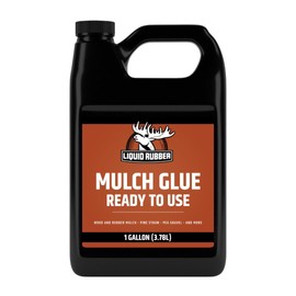 Liquid Rubber Pre-Mixed Mulch Glue - Long Lasting Bond for Landscaping and Gardens, Easy Application, Weatherproof and Durable Adhesive, 1 Gallon