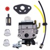 FitBest Carburetor with Fuel Line Kit for Troy-Bilt TB590BC TB26TB