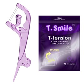 T-Tension Dental Flossers, 6X The Floss-Tension, 3X The Clean-Strength, Powerful Performance Floss Picks, 100% Recycable, Unflavoured, 144 Count