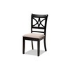 Baxton Studio Set of 4 166-10760-AMZ Dining Chairs, Sand/Espresso Brown
