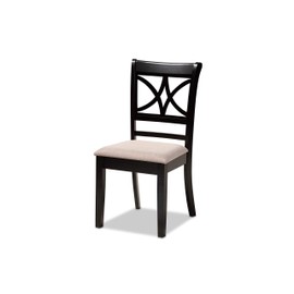 Baxton Studio Set of 4 166-10760-AMZ Dining Chairs, Sand/Espresso Brown