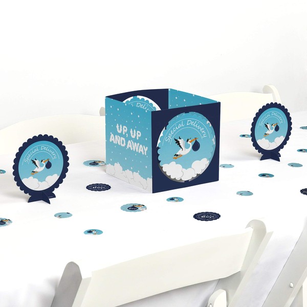 Big Dot of Happiness Boy Special Delivery - Blue It’s A Boy Stork Baby Shower Centerpiece & Table Decoration Kit