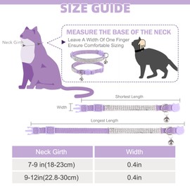 EXPAWLORER Soft Velvet Safe Cat Collars for Girl Cats - Rhinestones Bling Diamante Adjustable Collars Breakaway- Chirstmas Cat Clollar Gifts with Bells for Boy Cats Kitty and Small Dogs