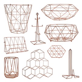 Premier Housewares Vertex Fruit Basket, 32 cm - Copper Plated