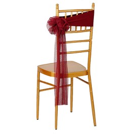 iEventStar 10pcs Spandex Stretch Ready to Use Chair Sashes Bows for Beach Wedding Party Decoration (Burgundy)