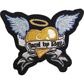 Papapatch Heart Angel Wings Biker Motorcycle Jacket Applique Embroidered Sew on Iron on Patch (Iron-Angel-Heart-YL)