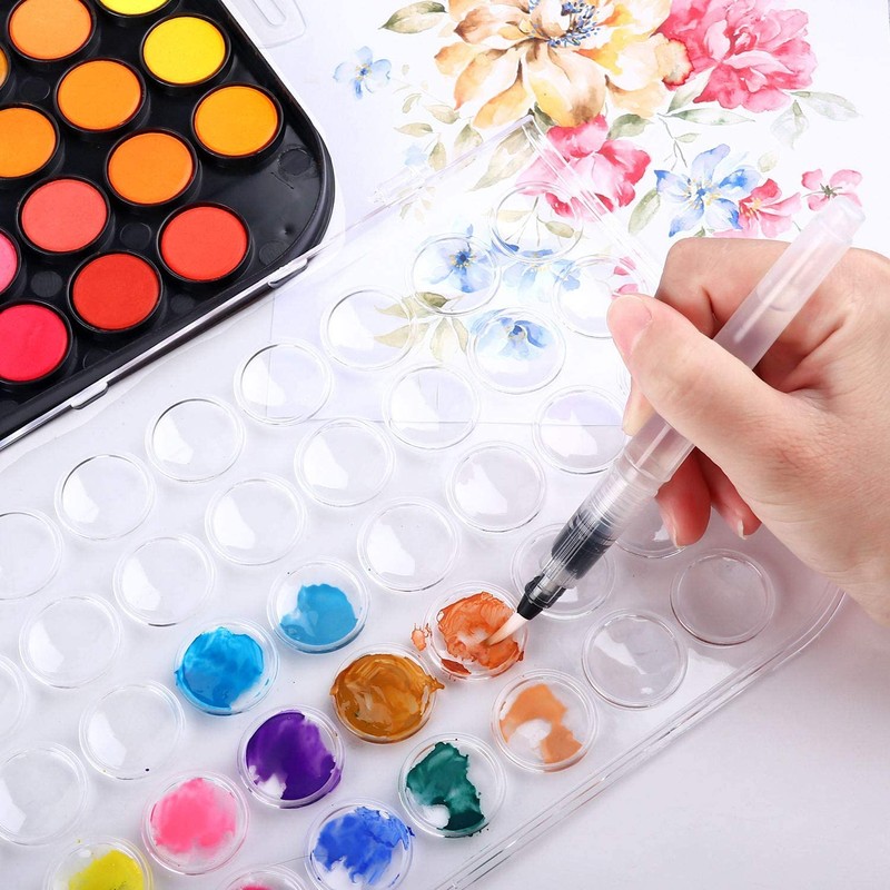 Watercolor Paint Set, 48 Colors Non-Toxic Watercolor Paint with a