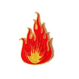TH Red Flame Fire Burn Logo Biker Motorcycle Jacket Vest Sew on Iron on Embroidered Applique Patch