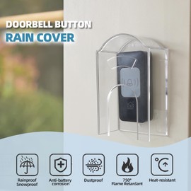 Transparent Wireless Doorbell Cover Outdoor, Plastics, Waterproof, Suitable for Bell Button, Bell Button, Wireless Bell, Outdoor Doorbell Set (11 x 7 x 4 cm)