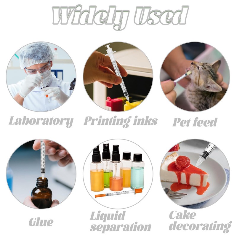 10 Pack 1ml Dispensing Measuring Tools, Plastic Syringes,Individually Sealed Lab