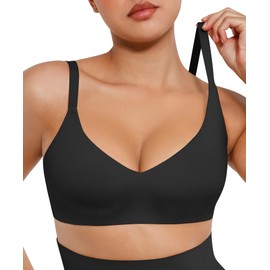 FeelinGirl Bralettes Wireless Seamless Bra for Women: No Underwire Comfort Buttery Soft Everyday Bras Black