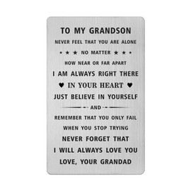 Grandson Gifts from Grandad - Grandson Birthday Card - Grandson Birthday Graduation Wedding Wallet Card Gifts