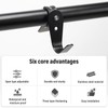 DOVORSY Tube Rod Hooks,Black Adjustable J-Hooks Made of Cold-Rolled Steel,