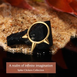 BodyBonita 16G Spike Septum Piercing - 316L Stainless Steel Nose Piercing Conch Helix Piercings Jewellery Nose Ring Tragus Daith Cartilage Ear Piercing 14K Gold/Silver 8mm/10mm, Stainless Steel