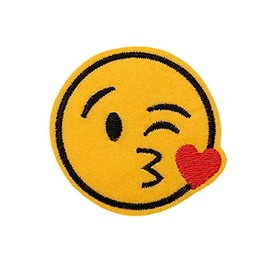 Minimum Mouse Smile Face Emoji Iron On Patch-Blowing A Kiss