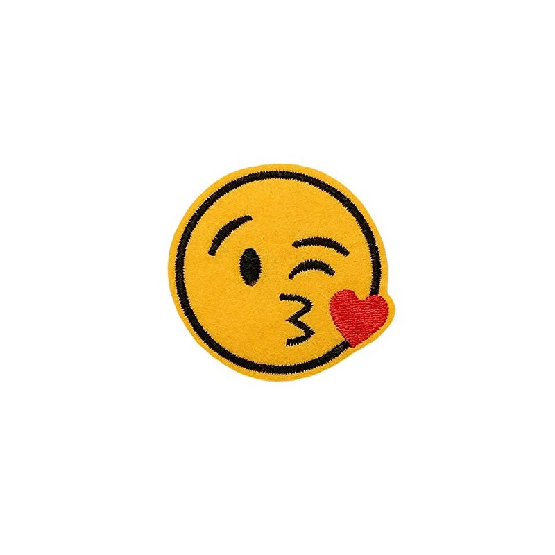 Minimum Mouse Smile Face Emoji Iron On Patch-Blowing A Kiss