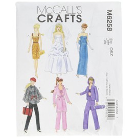 McCall's Patterns M6258 Fashion Clothes for 11-Inch Doll, One Size Only