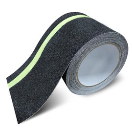 Huakaile Glow in The Dark Tape Anti Slip Grip Tape, 3.93" x 16.4Ft Luminous Reflective Tape, Waterproof Non Skid Traction Tape Strips for Outdoors Steps Indoor Stairs Treads Ladder Floor