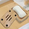 Kandid Bamboo Soap Dish - Curved Elevated Design with Drainage