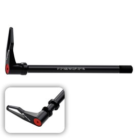 Thread Pitch 1.0mm Bicycle Hub Thru Axle Adapter Boost Forks Quick Release Thru Axle with Handle (12mm x 168mm Length)