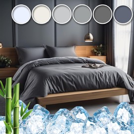 Vegan Silk Viscose Bamboo Sheets King Size - Cooling Sheets King 100% Viscose from Bamboo Sheet Set, Soft Viscose Bamboo Bed Sheets for Night Sweats, Cool Bed Sheets King Sheets Set Queen & King