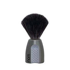 nom - Shaving brush - ERIK series - synthetic fibre black fibre - grey plastic.