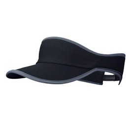 Sport Sun Visor Hat Adjustable Empty Top Outdoor Sun Protection Breathable Sun Hat Women Men for Golf Tennis Cycling Running, Black, One Size