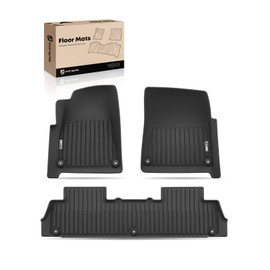 YHTAUTO Floor Mats Compatible with Rivian R1S 2022-2024 Adventure 2022 Explore Launch Edition, TPE Floor Liners All-Weather Protection Custom Fit, 1st & 2nd Row, Set of 3