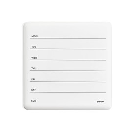 Poppin White Board - 12" x 12" Magnetic Dry Erase Board for Wall or Fridge, 3 Mounting Options (Weekly)