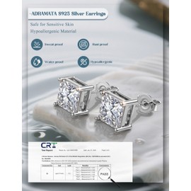 Adramata 5 Pairs Earrings Silver 925 Stud Brilliant Cubic Zirconia Earrings Women Men Set Stud Earrings Silver 925 Cartilage Earring Helix Piercings Silver Rose Gold Earrings Studs