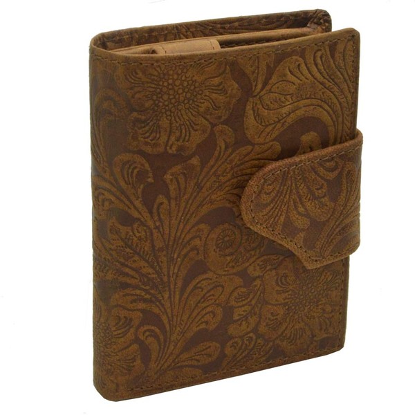 flevado Genuine Leather Wallet with Lilians Pattern Women's Wallet Portrait
