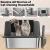Nyutu XXL Stainless Steel Litter Box with Lid, Jumbo 28"x20"x14"