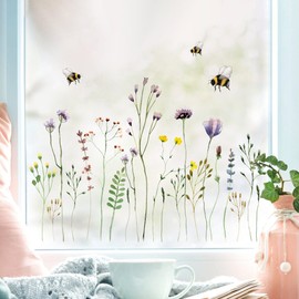 Wandtattoo Loft Window Stickers Spring with Wildflower Meadow Spring Motif - A4 Sheet, Reusable - Spring Decoration Window, Spring Picture Window, Window Decoration Spring, Window Film Spring