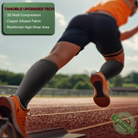 KEMISANT Women Compression Socks 3Pairs,Knee-high Socks Men Women,Circulation Support For Nurse Recovery Hiking Cycling(3Pairs,Large-X-Large)