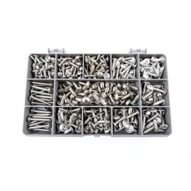 Box of 320 Assorted Flange Pozi Pan Self Tapping Screws. A2-70 Stainless Steel NUTS"N BOLTS®