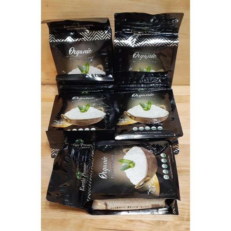White 5 NEW EARTH'S PROMISE Organic Long Grain White/BROWN Rice